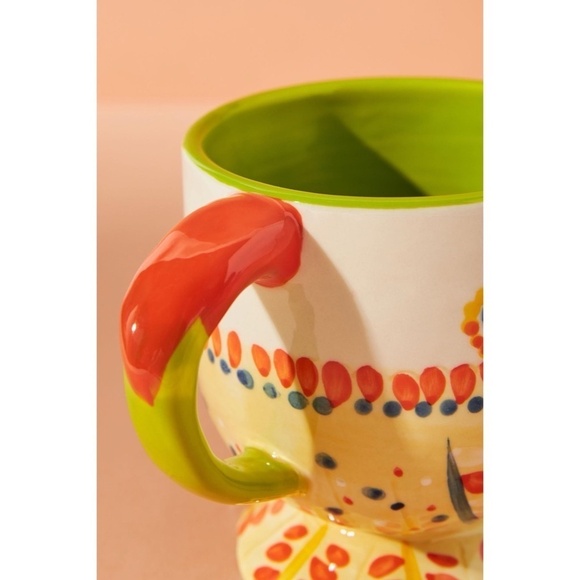 ANTHROPOLOGIE Tortua Abstract Pedestal Mug Coffee Tea Colorful Kitchen Boho - Picture 9 of 9